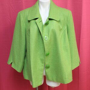 #573B Dressbarn Lime Green Dress Jacket Size 2X
